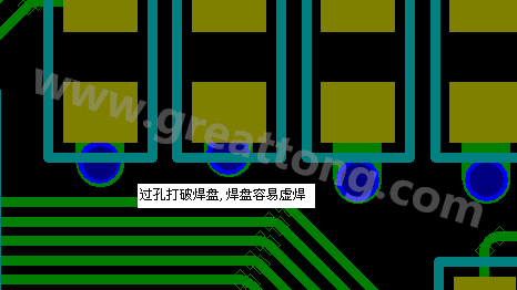 PCB設(shè)計(jì)案例分析：過孔破焊盤，造成SMT虛焊