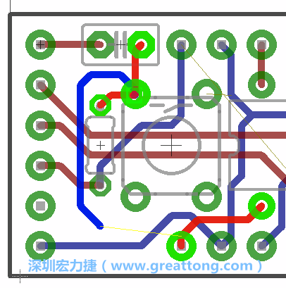 最后，你會(huì)在板的背面新增一個(gè)接地面（ground plane），如圖7.2所示。