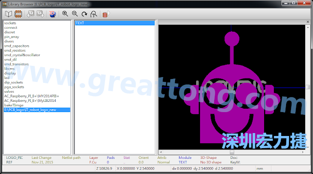 目前這個(gè)Library IT_robot_logo_new.mod 只有一個(gè)footprint。如何增加更多footprint 到這個(gè)library 中呢?